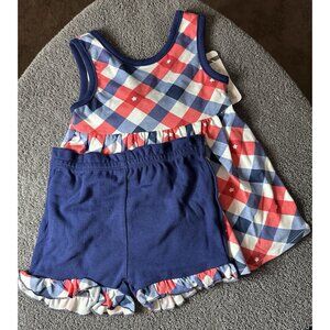 Start Up Kids Little Girls Toddler Red White Blue 4th Of July 2pc Outfit Size 2T
